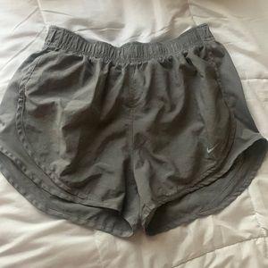 Gray Nike running shorts
